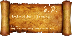 Hochfelder Piroska névjegykártya